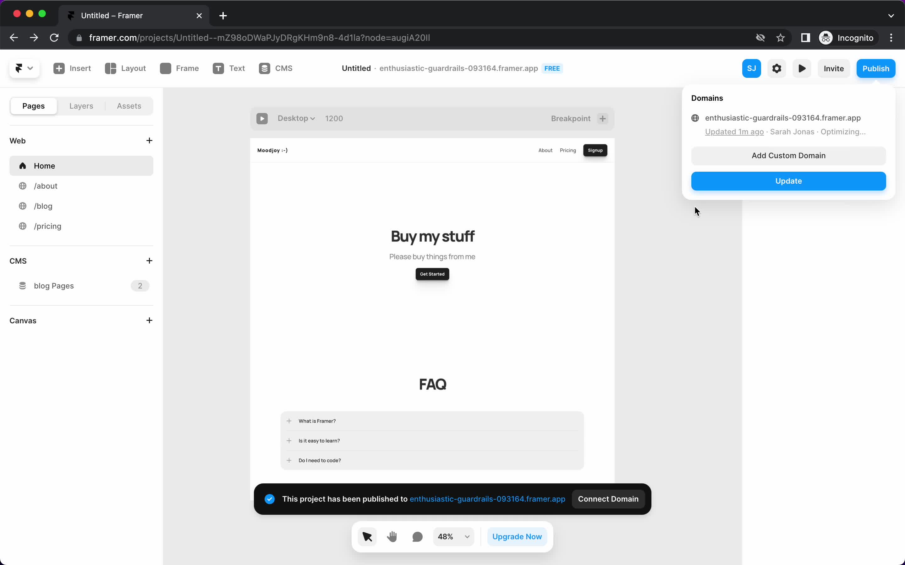 Creating a website screenshot