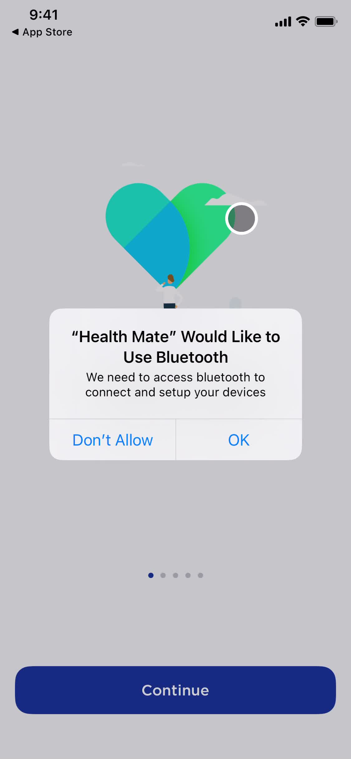 Screenshot of Enable Bluetooth on Onboarding on Withings Healthmate user flow