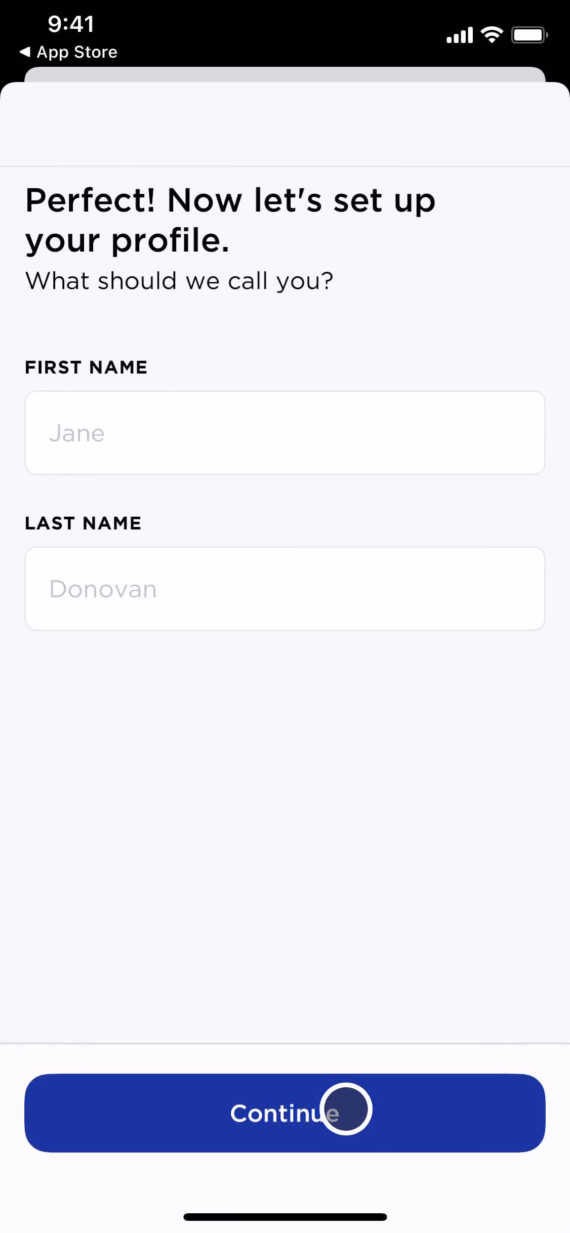 Onboarding screenshot