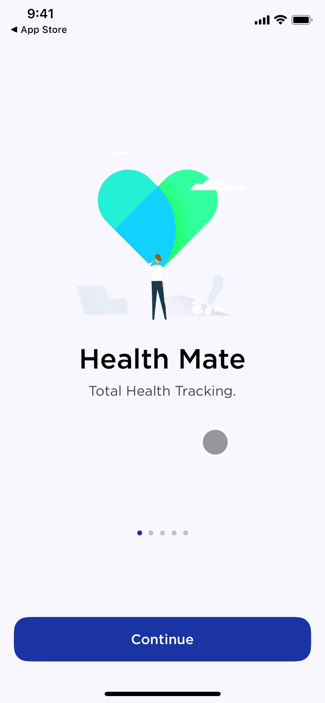 Screenshot of Welcome slides on Onboarding on Withings Healthmate user flow