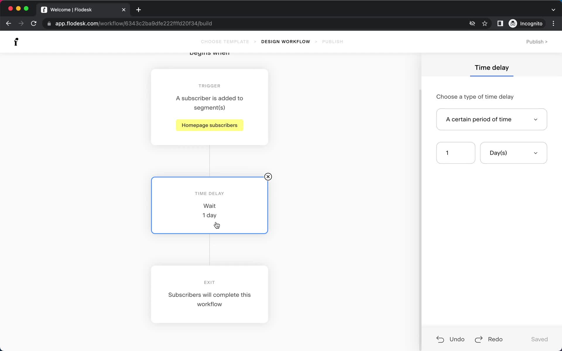 Creating an automation workflow screenshot