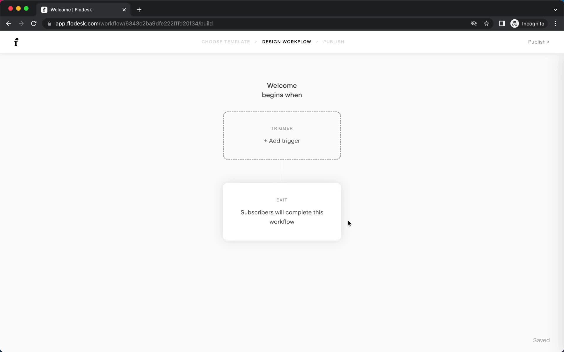 Creating an automation workflow screenshot