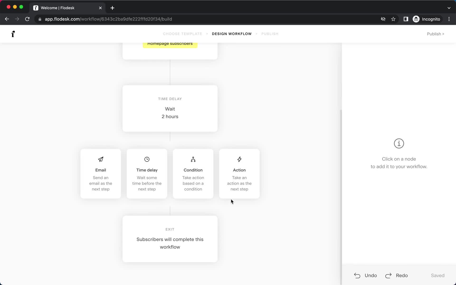 Creating an automation workflow screenshot