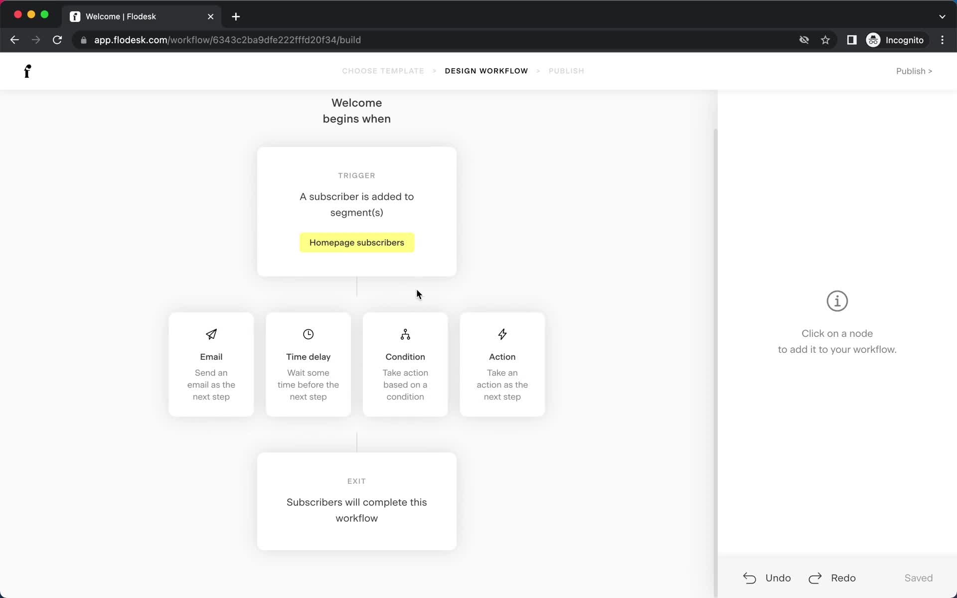 Creating an automation workflow screenshot