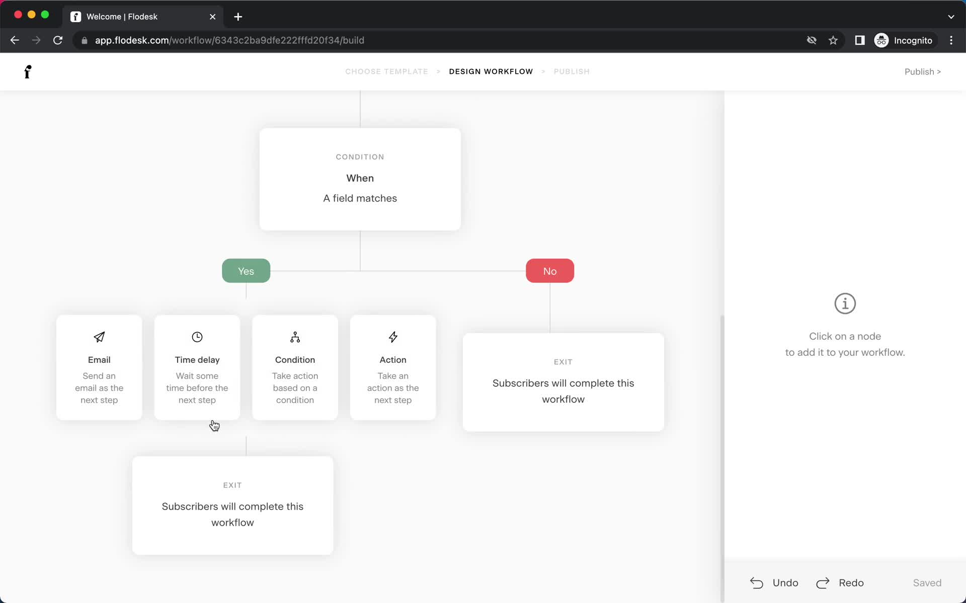 Creating an automation workflow screenshot