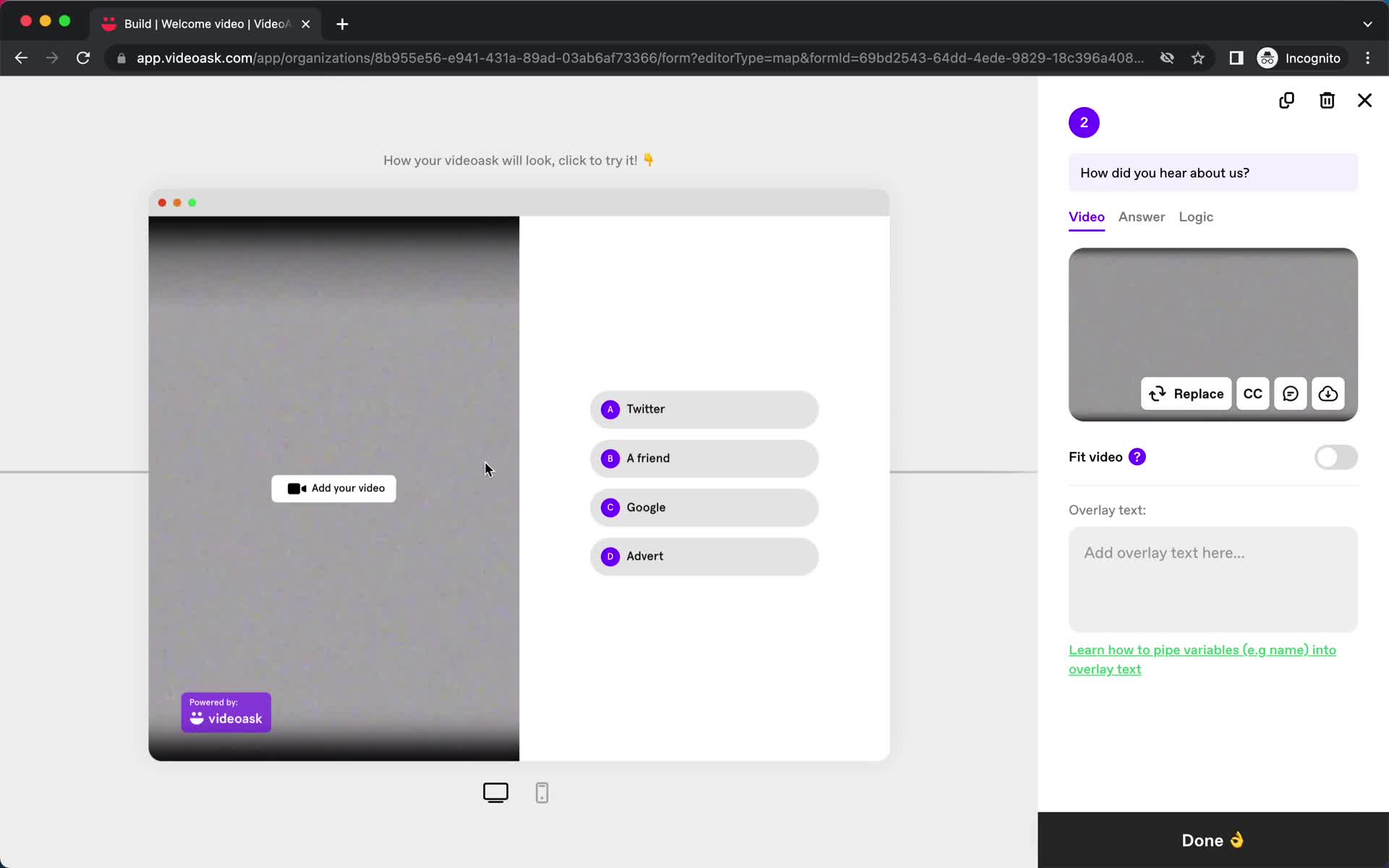 Creating an automation workflow screenshot