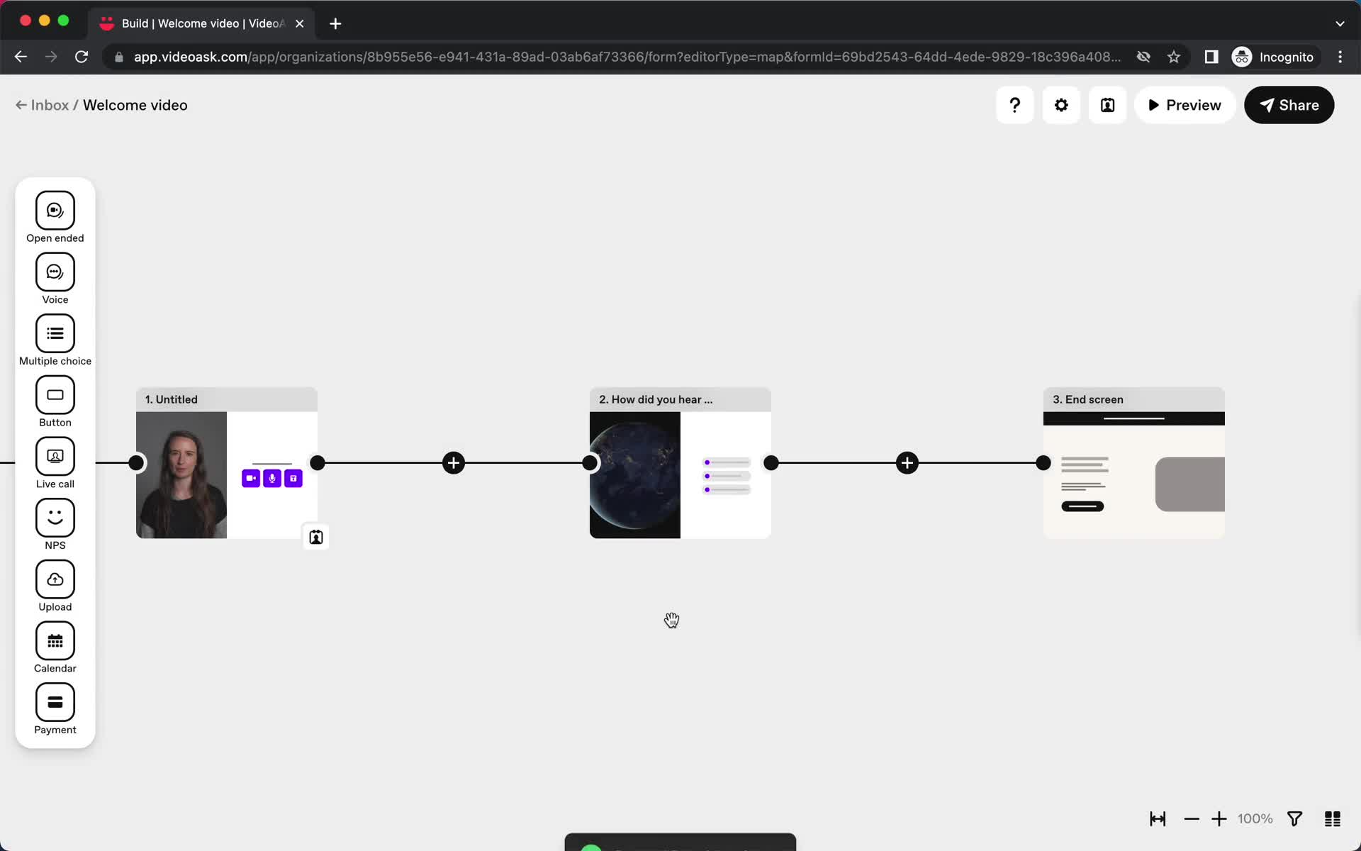 Creating an automation workflow screenshot