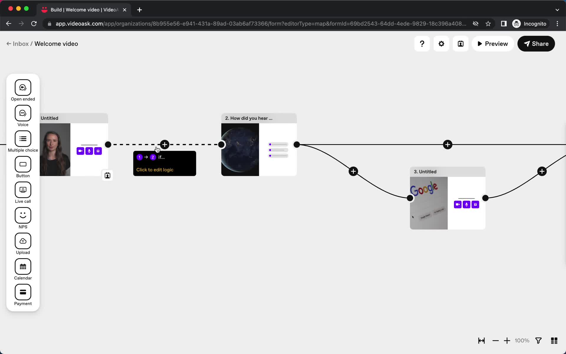 Creating an automation workflow screenshot