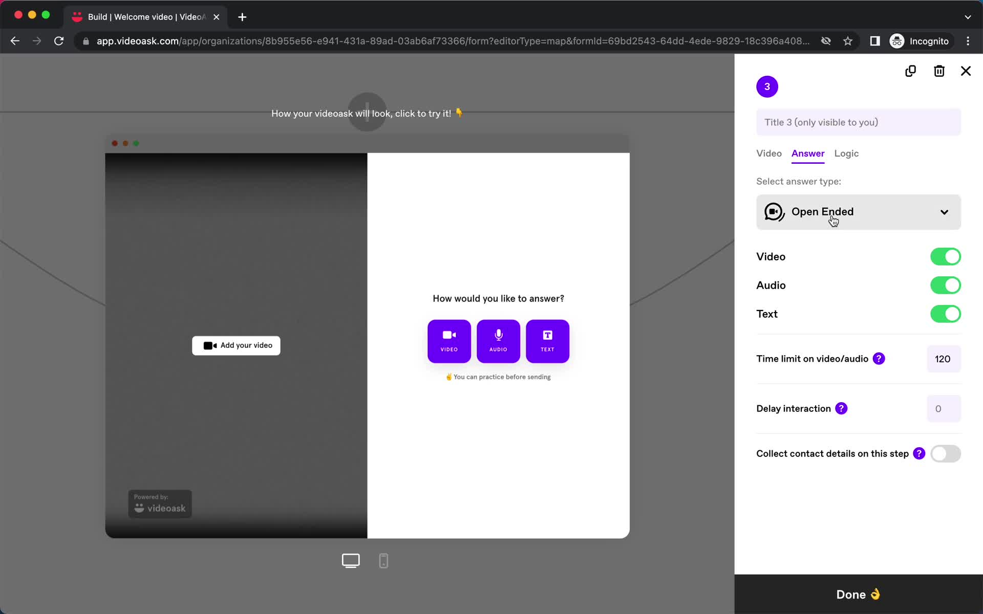 Creating an automation workflow screenshot