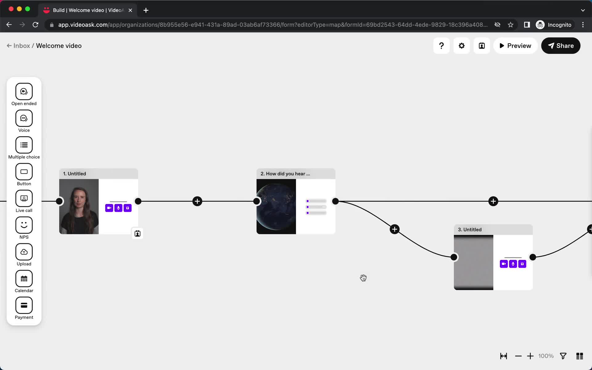 Creating an automation workflow screenshot