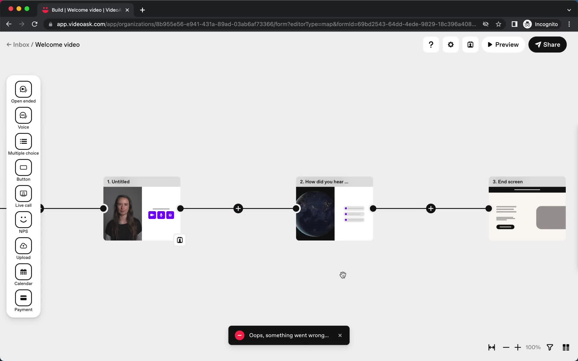 Creating an automation workflow screenshot