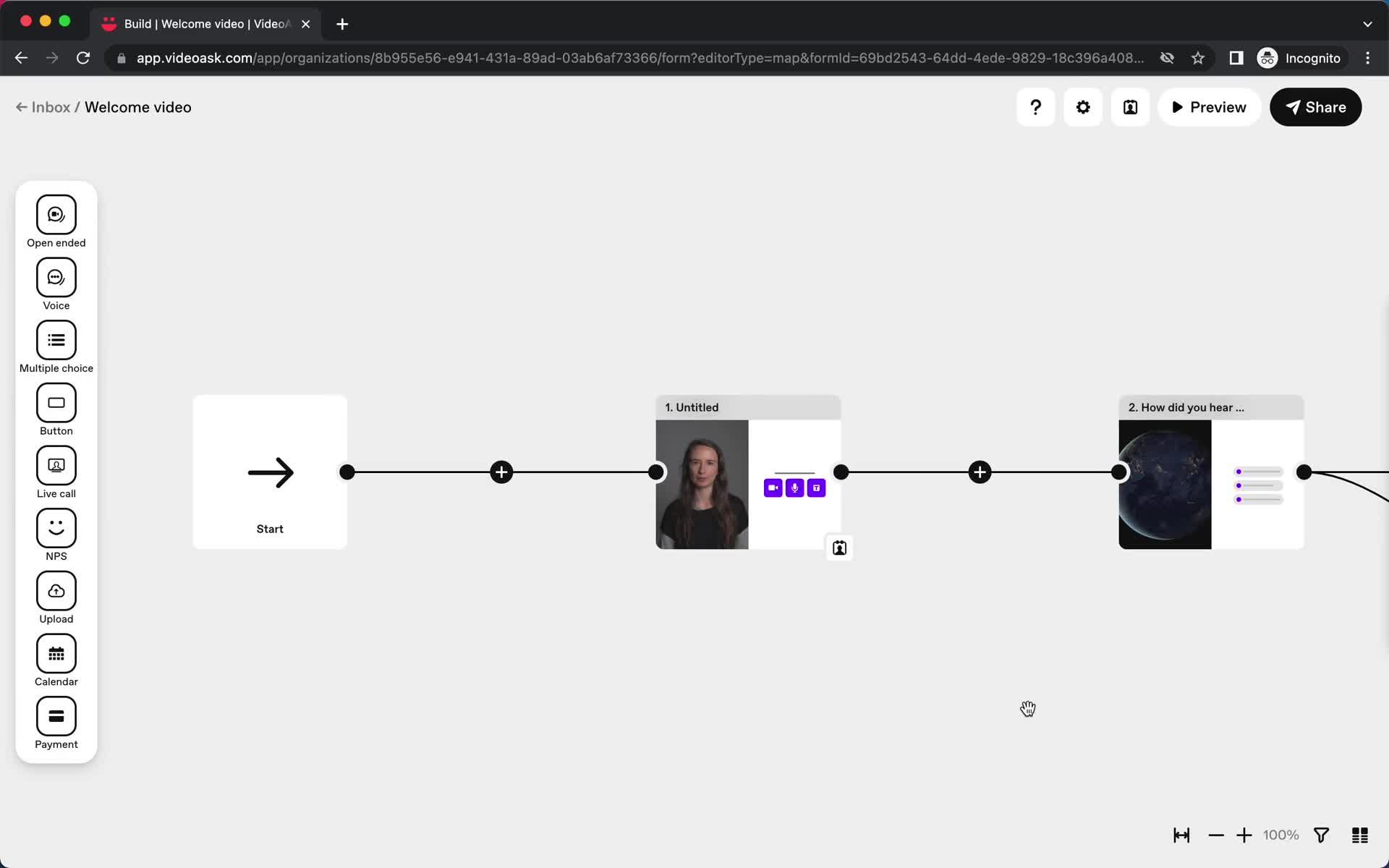 Creating an automation workflow screenshot