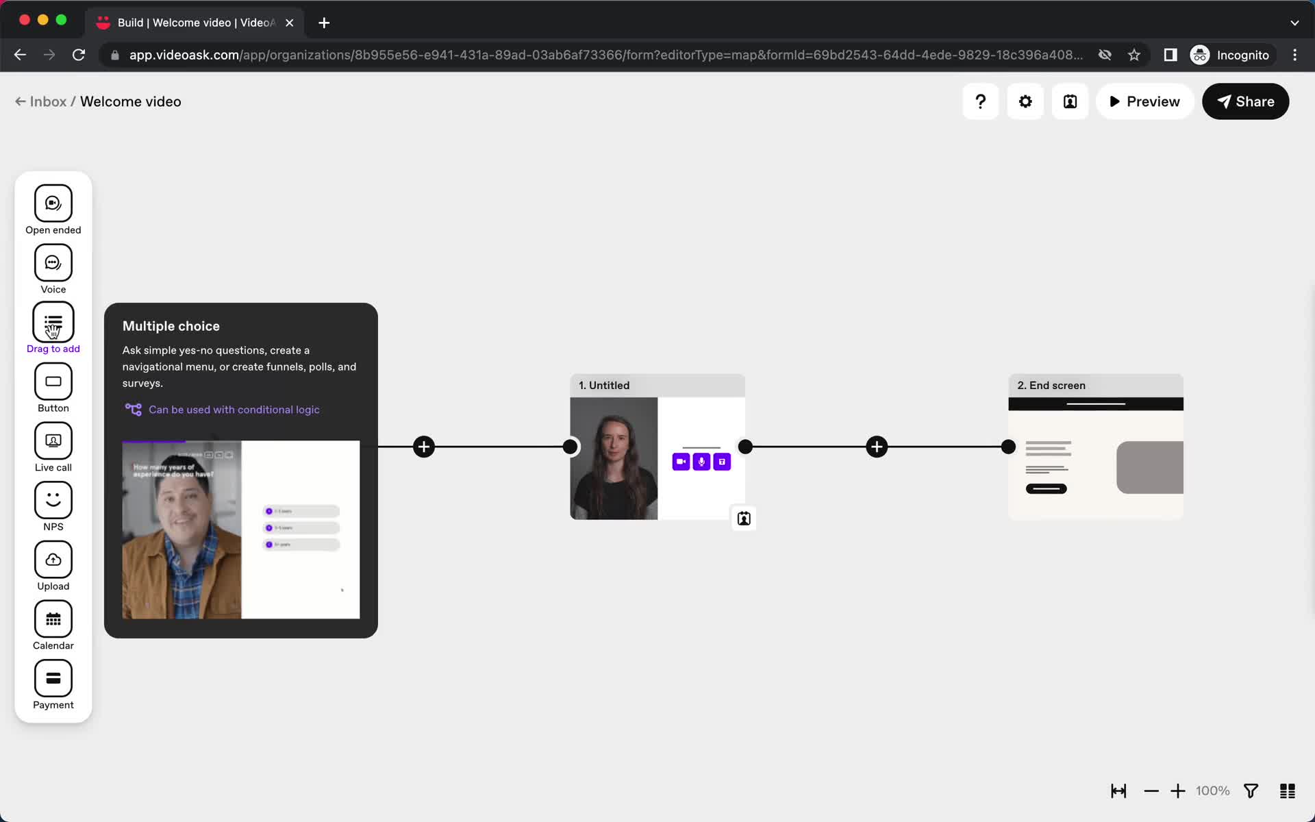 Creating an automation workflow screenshot