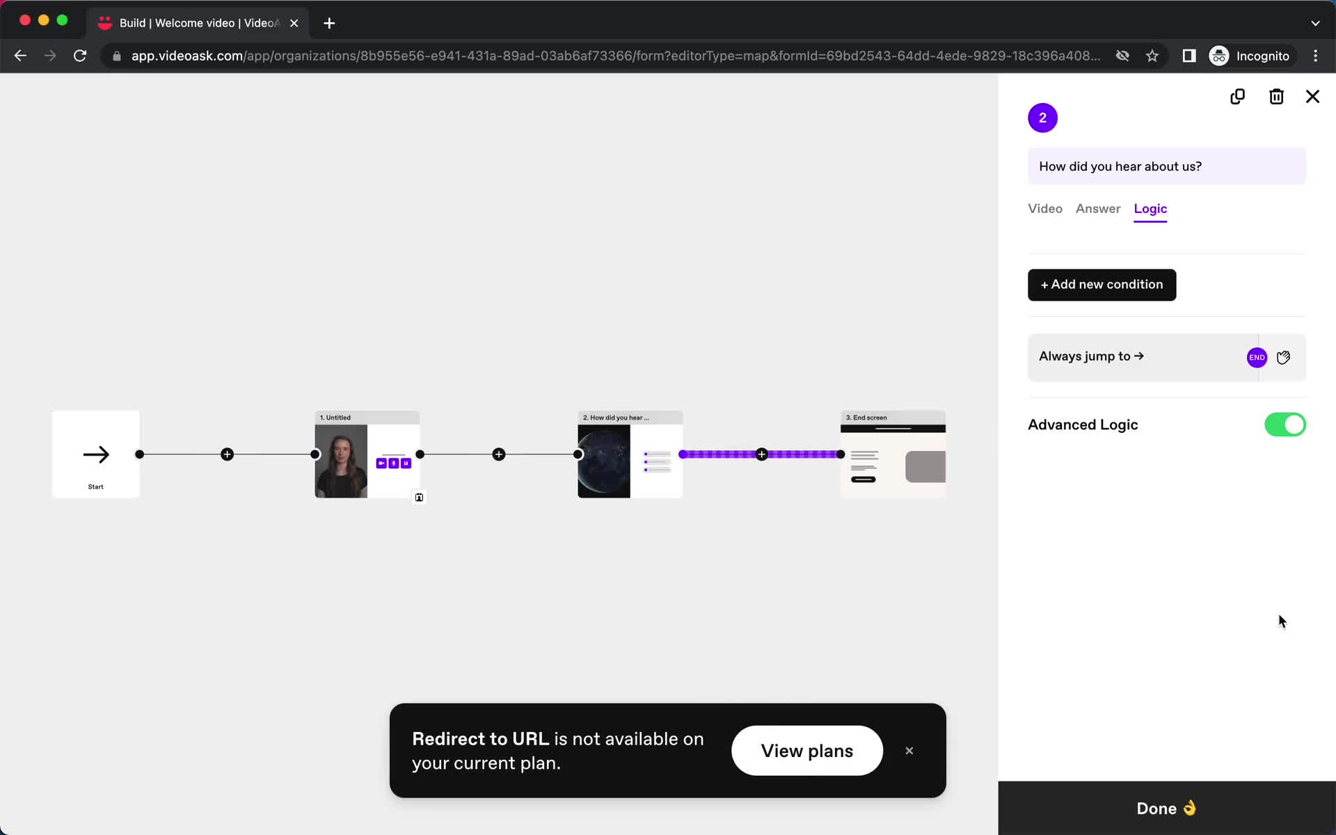 Creating an automation workflow screenshot