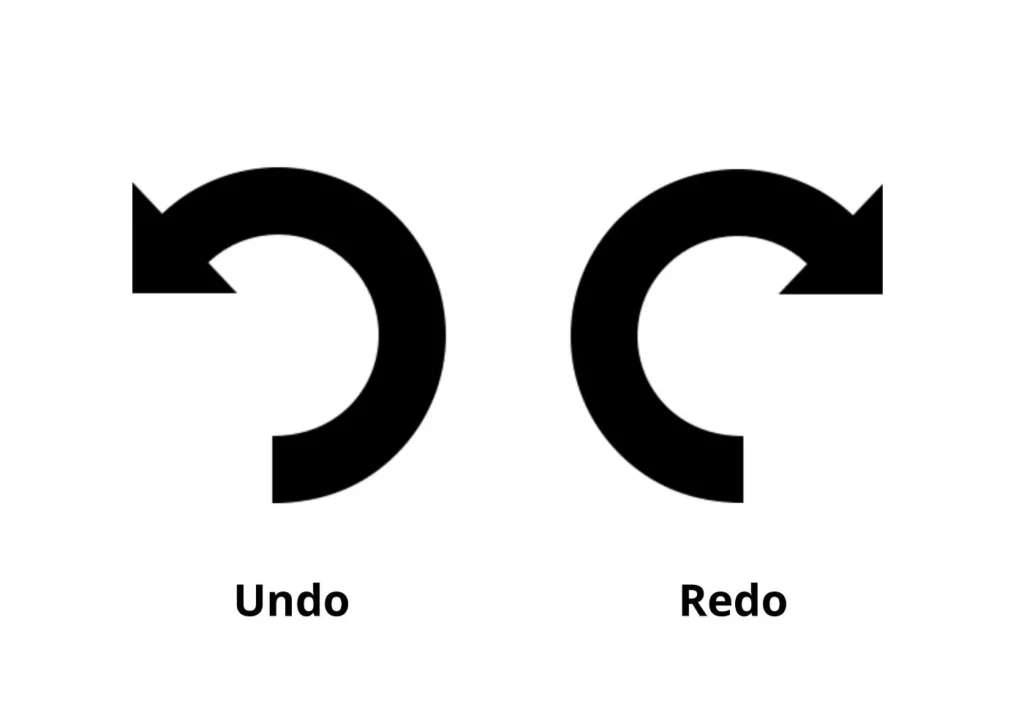 A graphic of the ‘Undo’ and ‘Redo’ icons.
