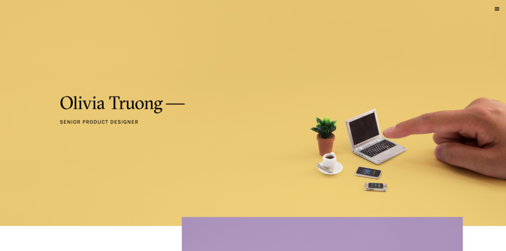 Page Flows’ screenshot of Oliva Truong’s UX design portfolio website homepage.
