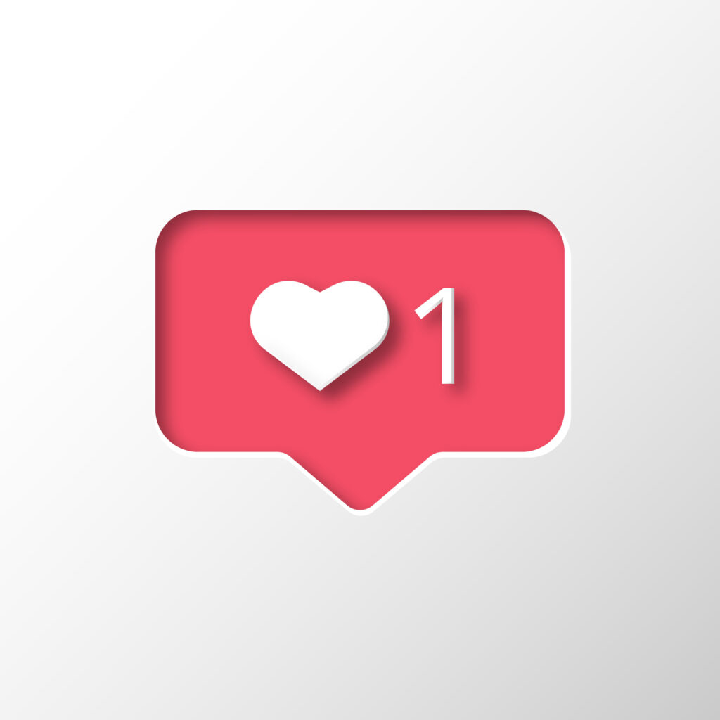 An image of the Instagram icon that represents its ‘Like’ feature. 
