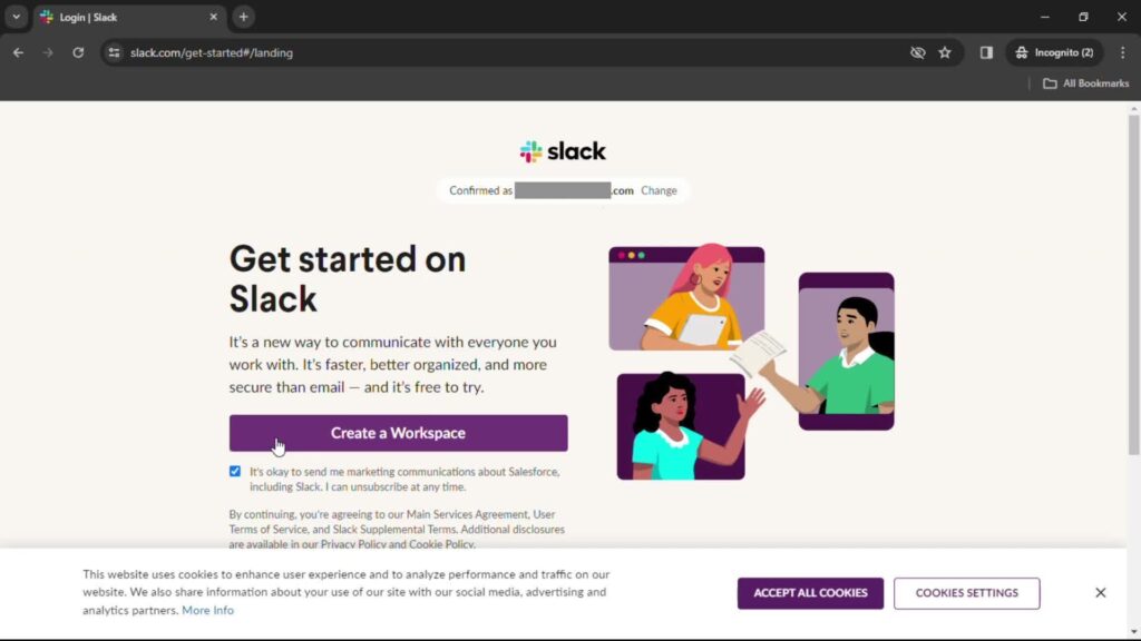Page Flows screenshot of Slack welcome screen after onboarding.
