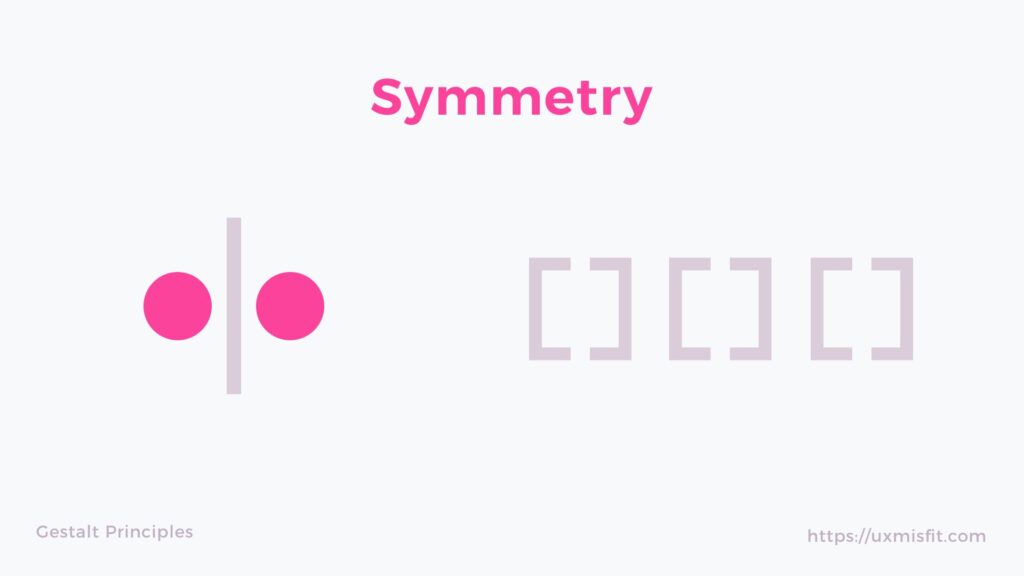 An illustration of symmetrical visual elements, including square brackets.
