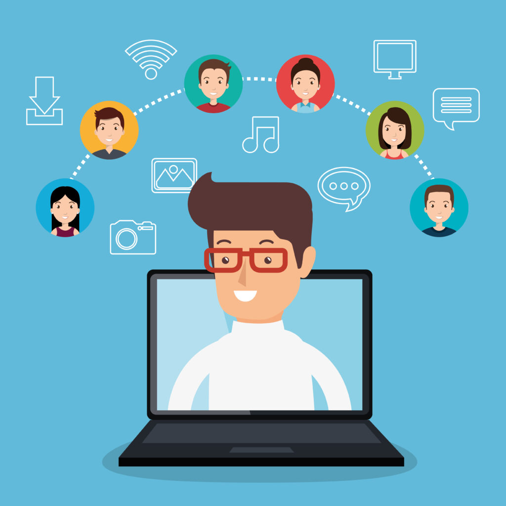 An illustration of the various different ways people can interact with a computer system.