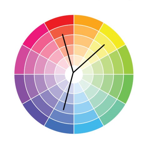 An example of the split complementary color scheme. 
