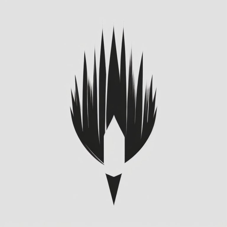 Page Flows screenshot of an example of a simple black and white logo that a designer used Midjourney to make. 
