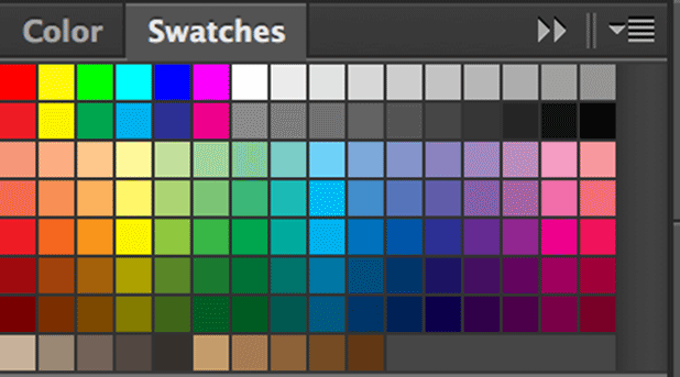 A Page Flows screenshot of the Swatches panel in Photoshop.