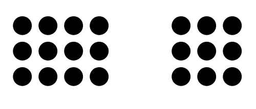 Page Flows screenshot of two different groups of black dots that sit close to one another, representing proximity.