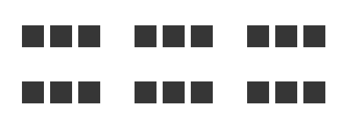 Flows screenshot of a series of squares with spaces in between them, representing rhythm.