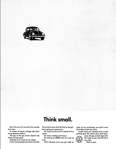 Page Flows screenshot of Volkswagen’s “Think Small” advertising campaign.