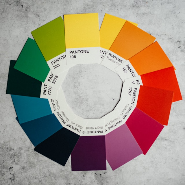 A series of color swatches in a circle, forming a color wheel.
