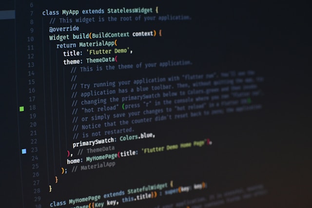 A close-up of website coding on a computer screen.

