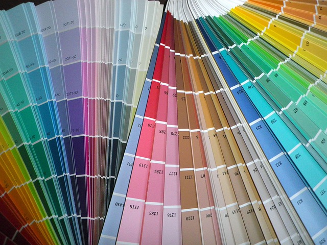 A series of fanned-out color palettes that show different hues, tints, shades, and tones.