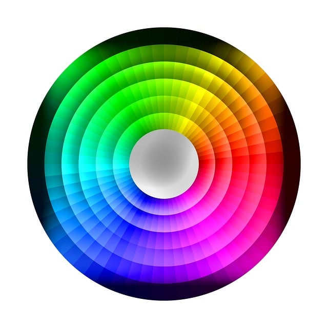 An image of an intricate color wheel. 
