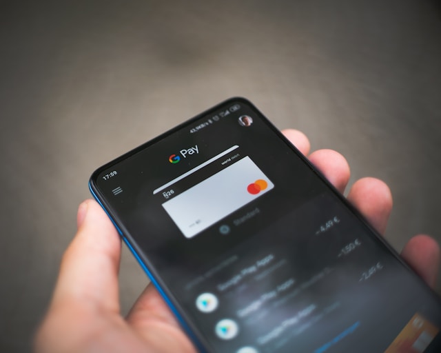 A phone showing the Google Wallet app.