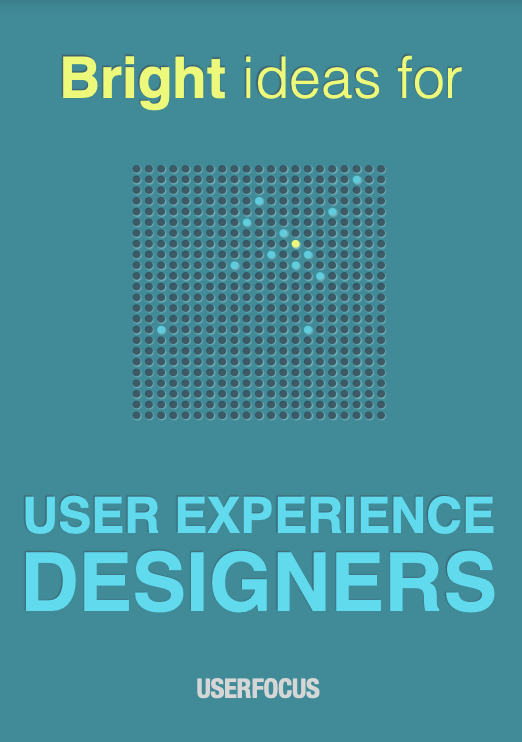 Page Flows’ screenshot from Userfocus of the cover of Bright Ideas for User Experience Designers by Userfocus.