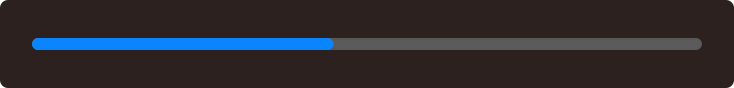 Page Flows’ screenshot of a black determinate indicator with a blue line trailing from one side to the other.