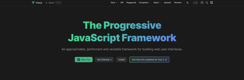 A Page Flows screenshot of Vue’s homepage. 