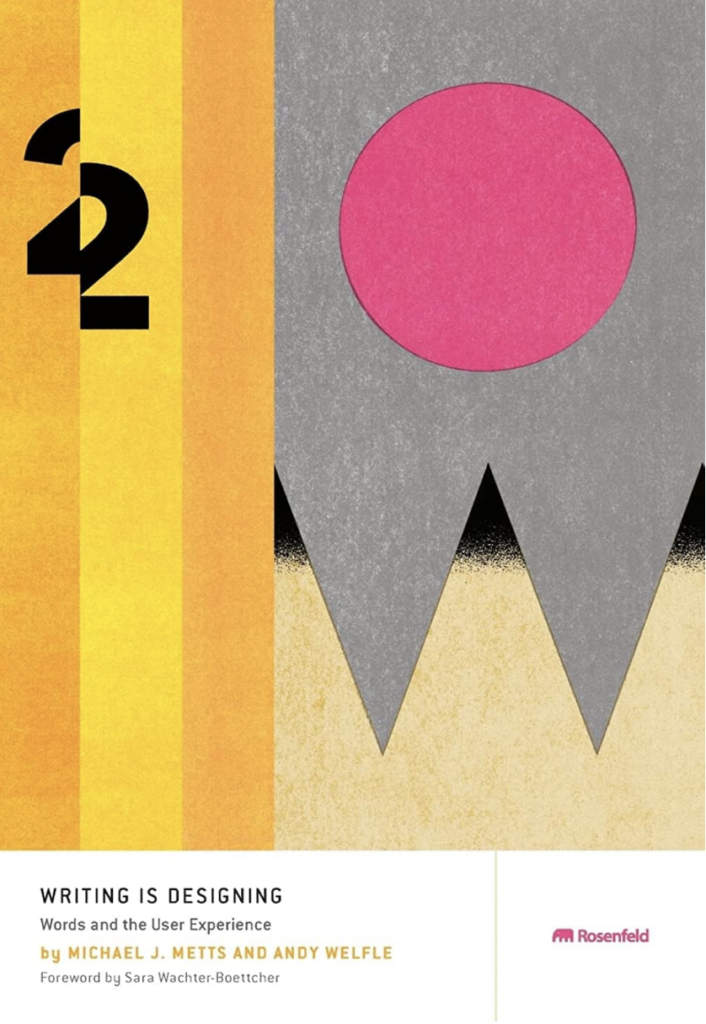 Page Flows’ screenshot from Amazon of the cover of Writing is Designing by Michael Metts and Andly Welfle.