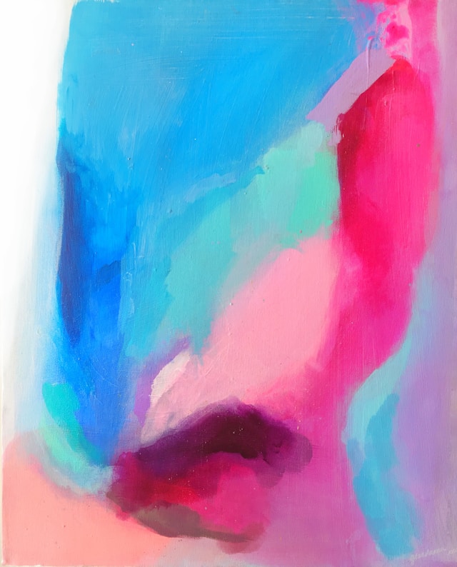 A multi-colored abstract painting.