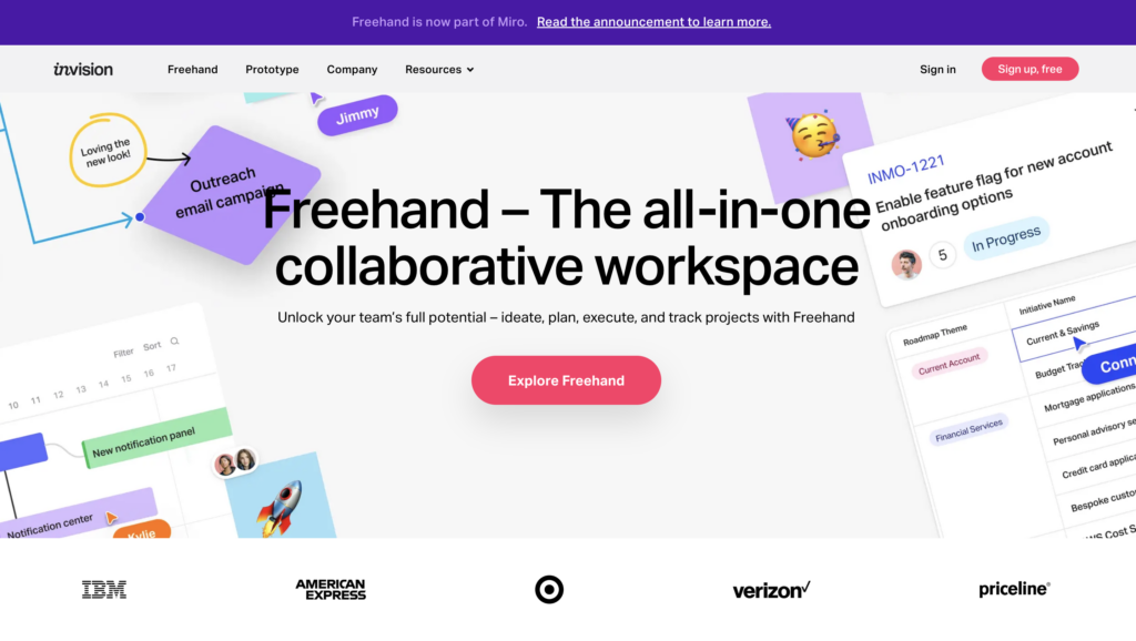 Page Flows’ screenshot of the inVision home page.