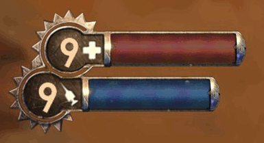 A Page Flows screenshot from ModDB of differently sized HUD elements, representing visual hierarchy. 
