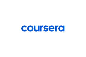 A Page Flows screenshot of Coursera’s logo design, which makes use of a blue, monospaced typeface. 
