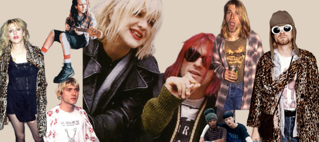 A Page Flows screenshot of a 90s grunge fashion collage from Ian Drummond Vintage. 
