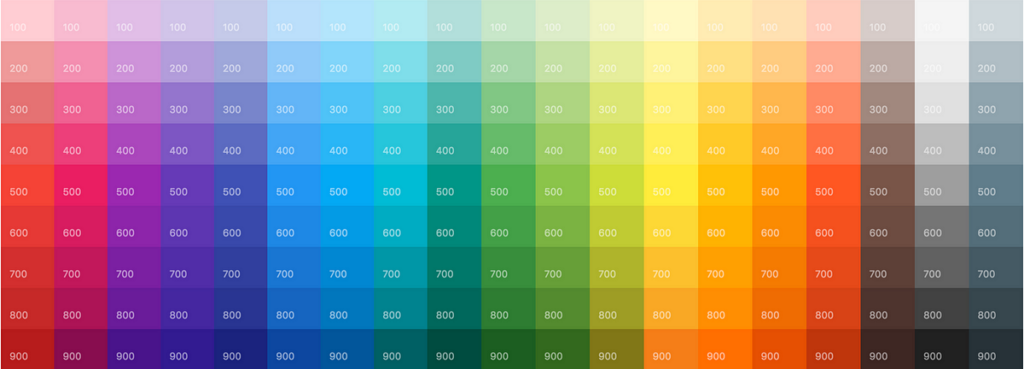 A Page Flows screenshot of a group of various colors and HEX codes from freeCodeCamp. 
