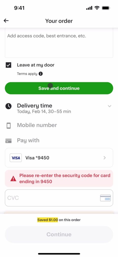 Page Flows screenshot of Instacart’s order details.
