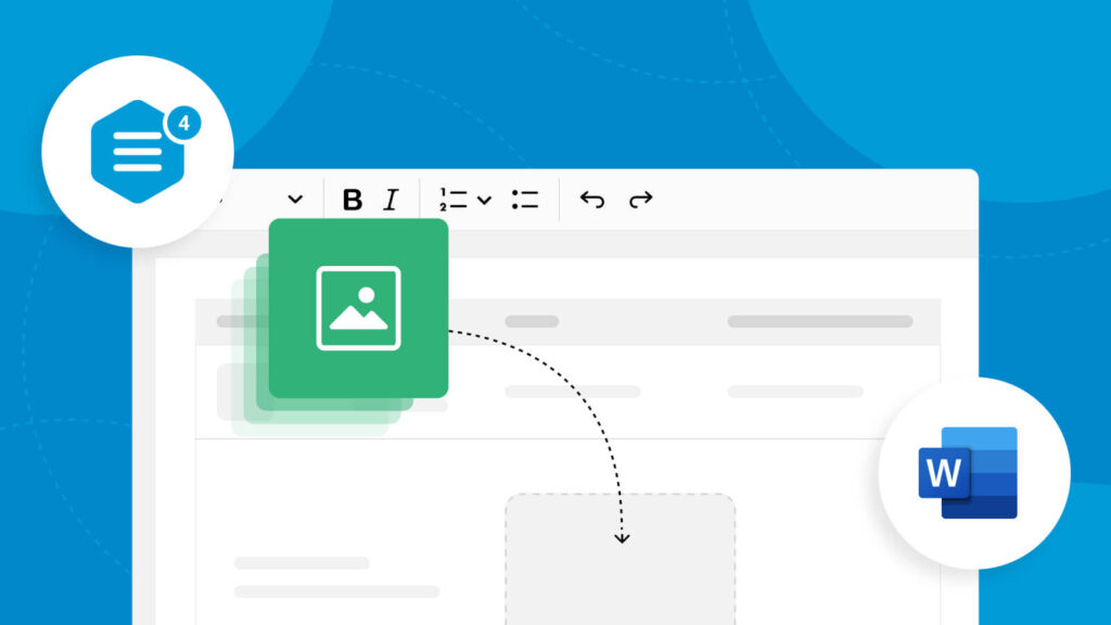 A Page Flows screenshot of the drag-and-drop visual editing technique from CKEditor. 
