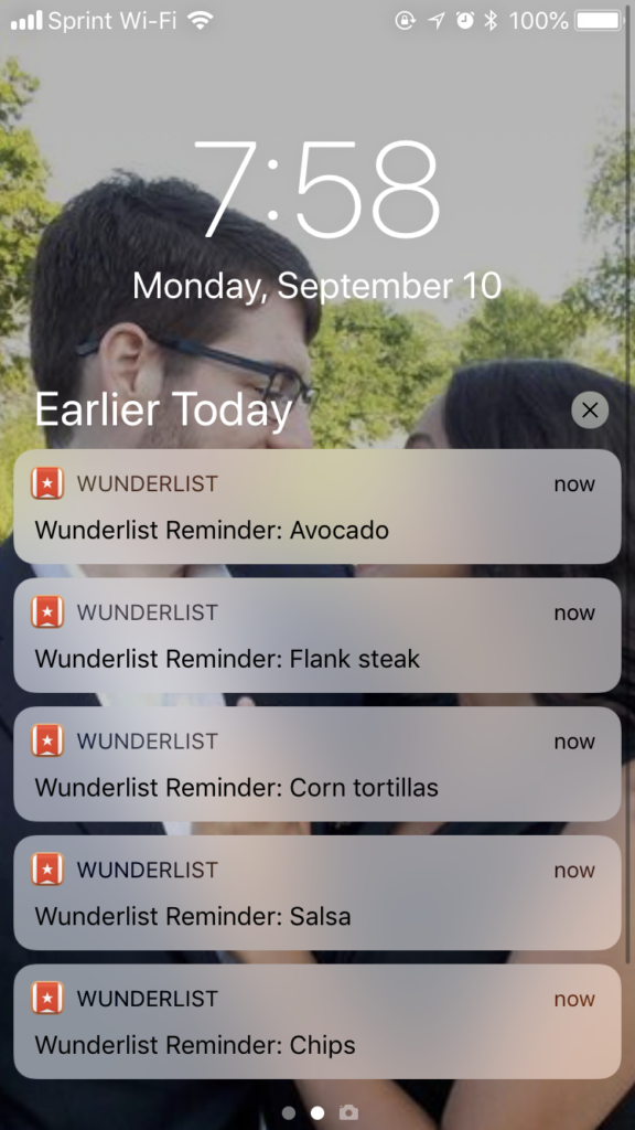 A Page Flows screenshot of a mobile phone full of notifications from Nielson Norman Group. 
