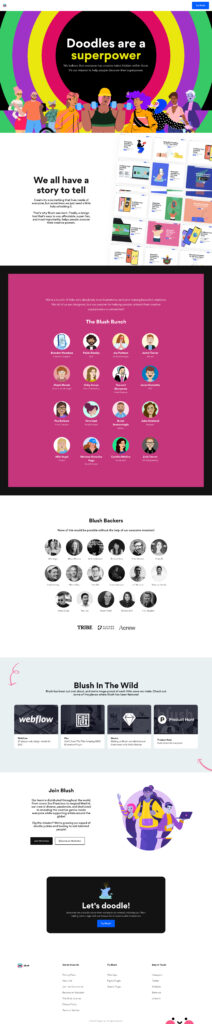 Page Flows screenshot of Blush’s About Us page.
