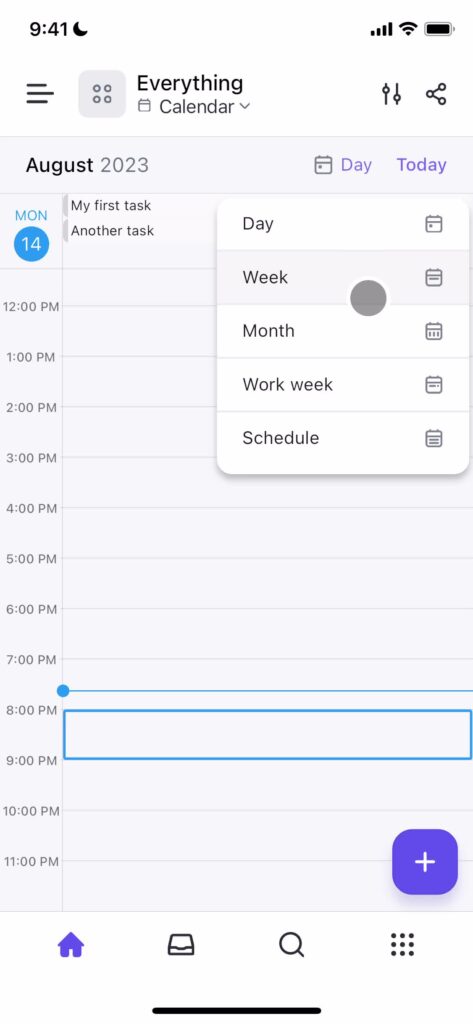 Page Flows' screenshot of ClickUp’s calendar view.